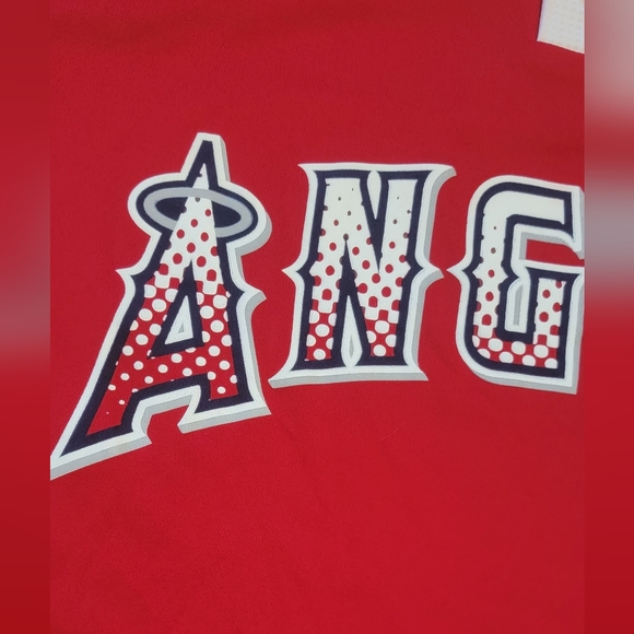 Los Angeles Angels Baseball MLB Men's Red Size Large Jersey T-Shirt - Picture 5 of 10